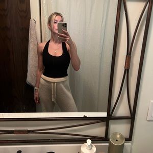Aritzia Black Babaton Ribbed Halter